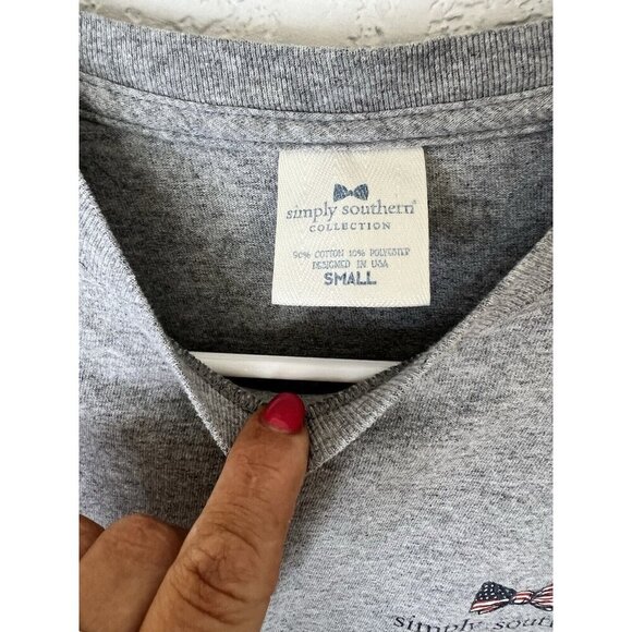 Simply Southern Collection American T-Shirt 4th Of July Labs Red, White & Cute Y - Picture 4 of 5